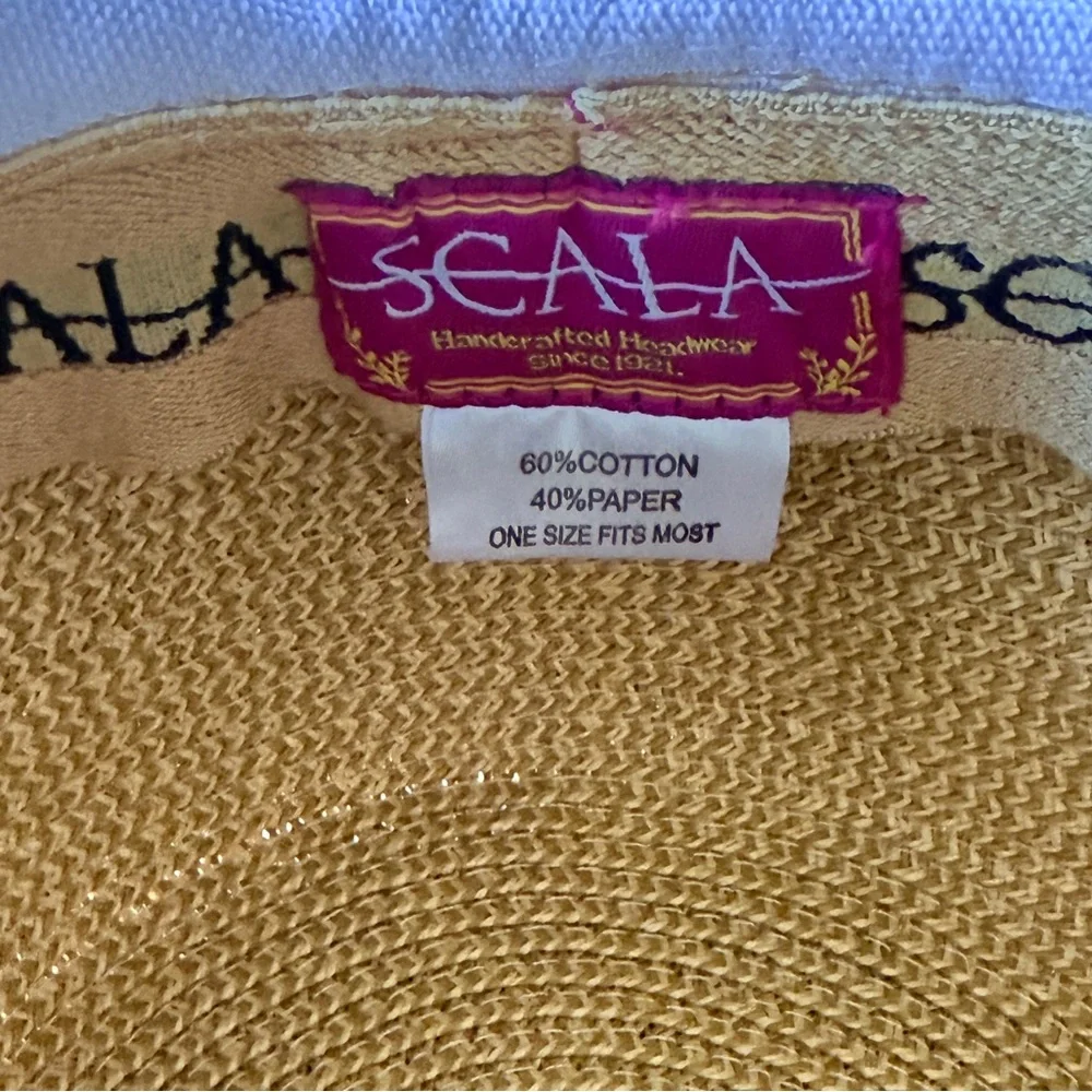 Scala Straw Cotton Sun Beach Coastal Hat Bundle